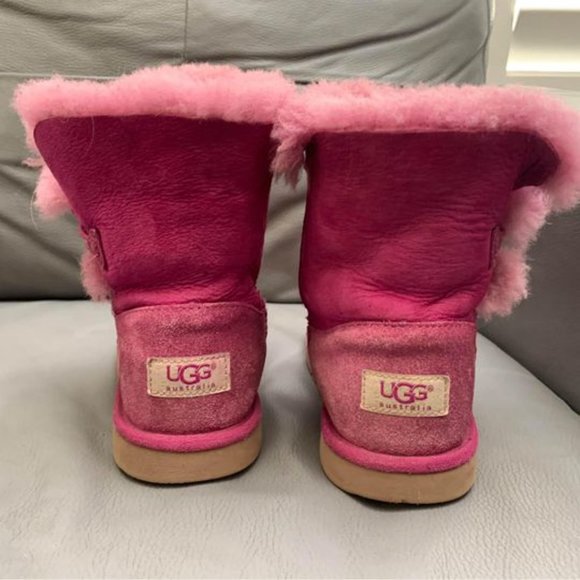 Ugg Classic Bailey Button Victorian Pink Youth Girls size 4 - Picture 5 of 6